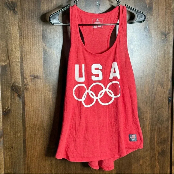 Team USA Olympic Women’s Racerback Tank top Size Medium Red athletic wear - Picture 3 of 5